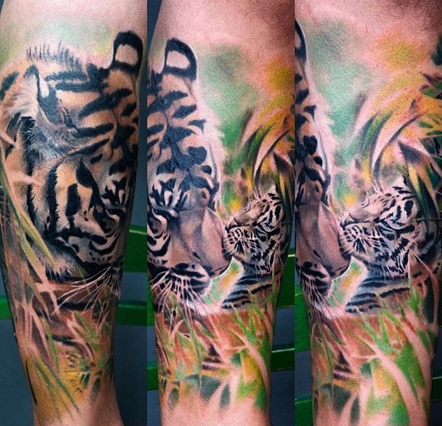 惊人的现实主义风格彩色纹身图案