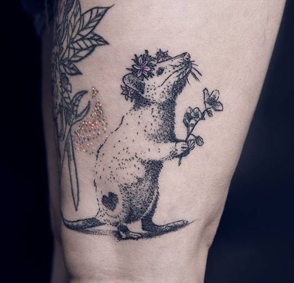 多款微妙的黑色点刺纹身图案