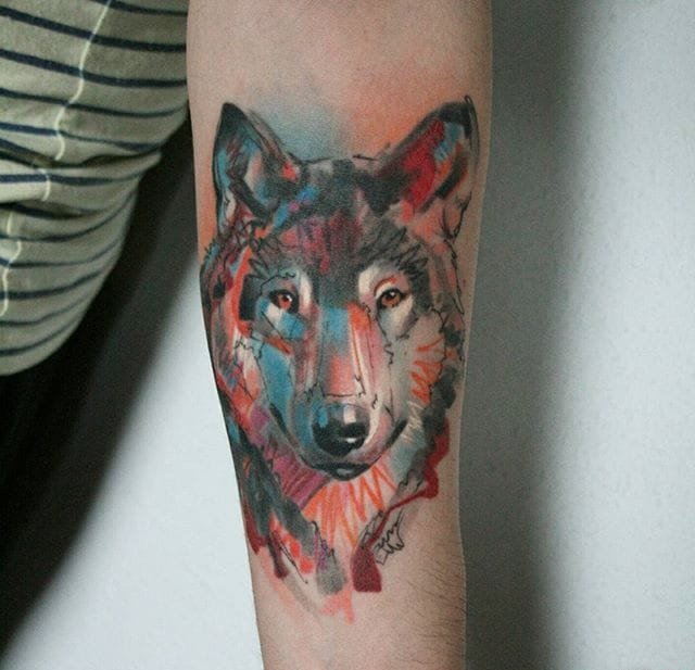 很有个性的抽象的现实主义风格纹身图案