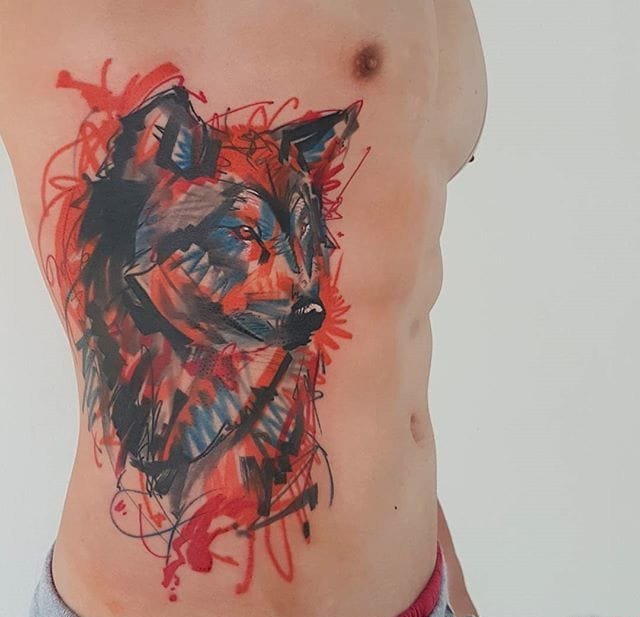 很有个性的抽象的现实主义风格纹身图案