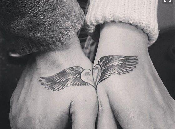 唯美清新羽毛天使翅膀纹身图案