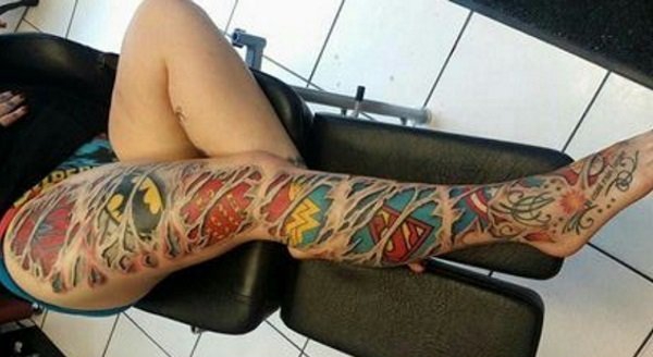 15款漂亮的花腿纹身图案