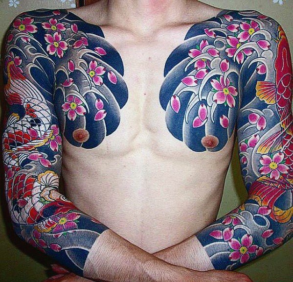 多款男性日本风格全甲纹身图案