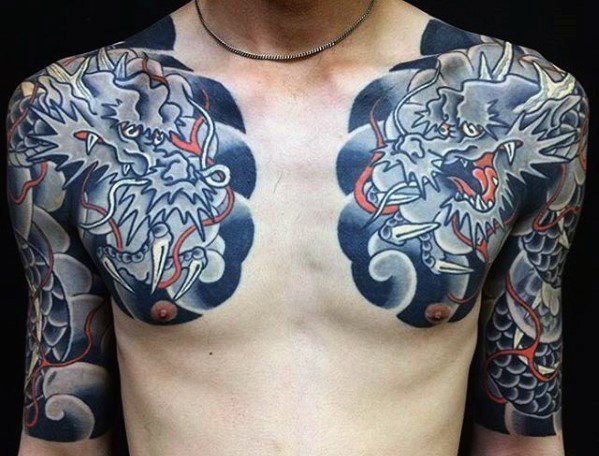 多款男性日本风格全甲纹身图案