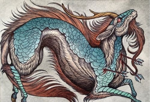 多款帅气的麒麟纹身图案手稿素材