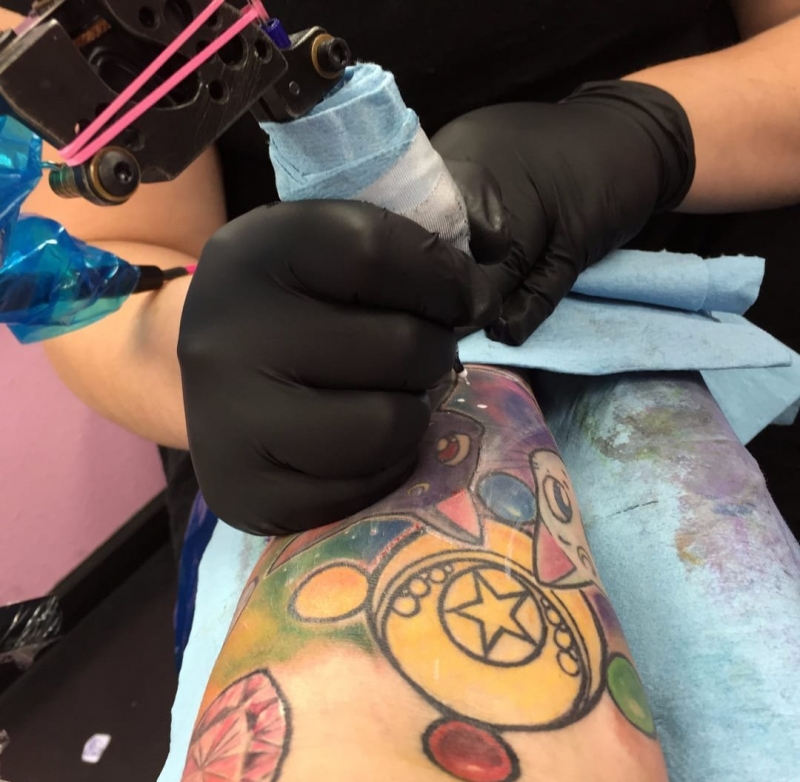 女生喜欢的美少女战士主题花臂纹身图案