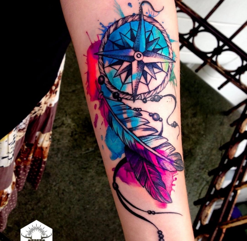 多款漂亮的水彩画风格纹身图案