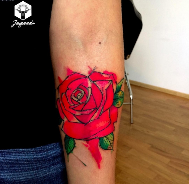 多款漂亮的水彩画风格纹身图案