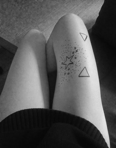 女生喜爱的小清新星形纹身图案