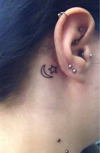 女生喜爱的小清新星形纹身图案