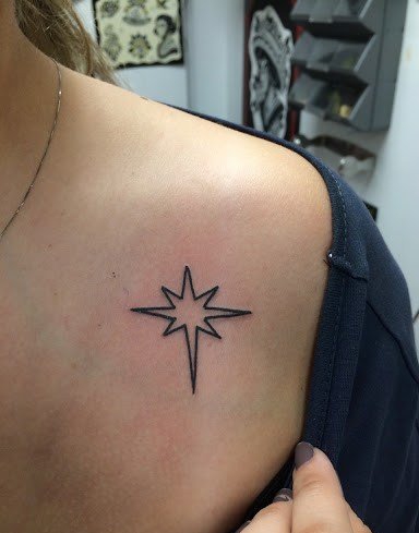 女生喜爱的小清新星形纹身图案