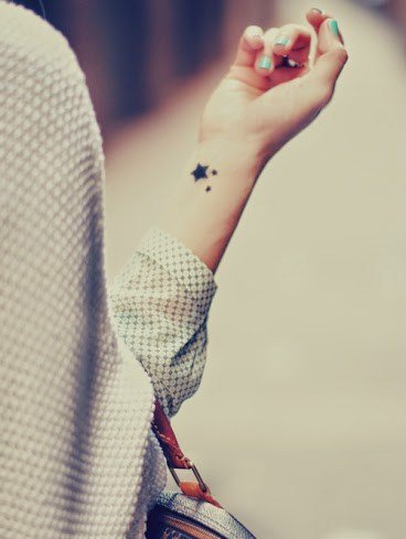 女生喜爱的小清新星形纹身图案
