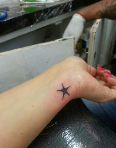 女生喜爱的小清新星形纹身图案