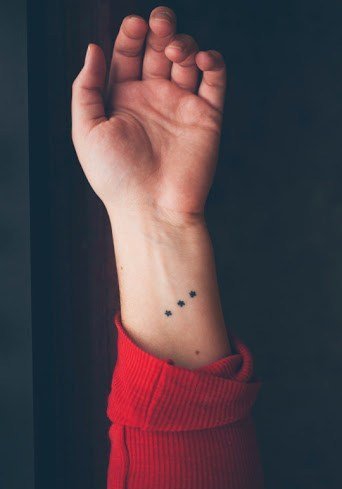 女生喜爱的小清新星形纹身图案