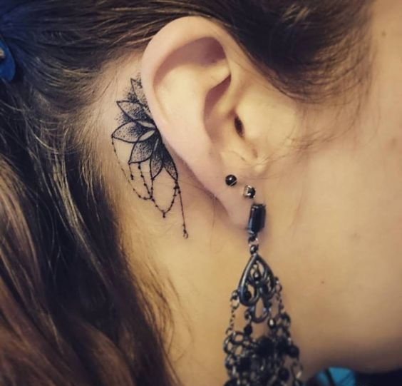 30款女生耳后根漂亮的小清新纹身图案
