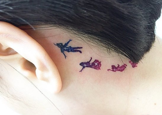 30款女生耳后根漂亮的小清新纹身图案