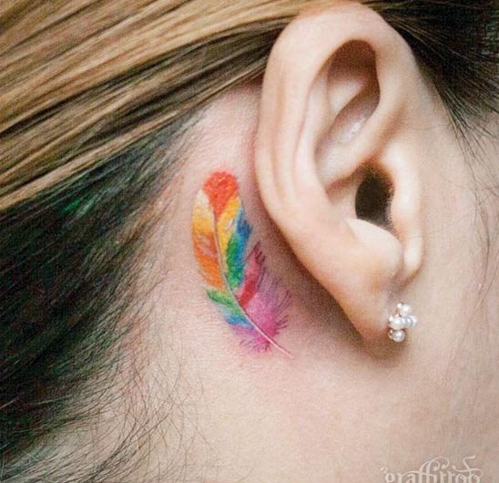 30款女生耳后根漂亮的小清新纹身图案