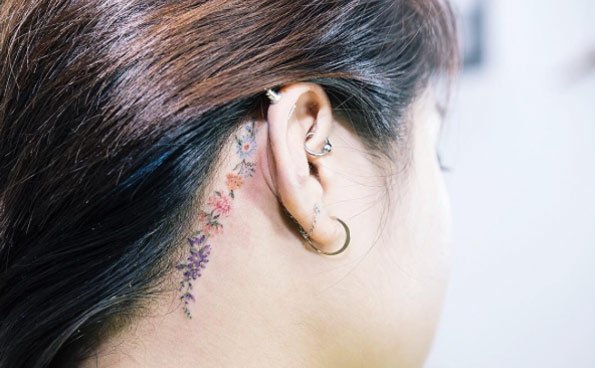 30款女生耳后根漂亮的小清新纹身图案
