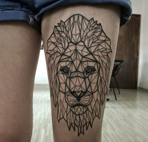 帅气的狮子图腾纹身图案