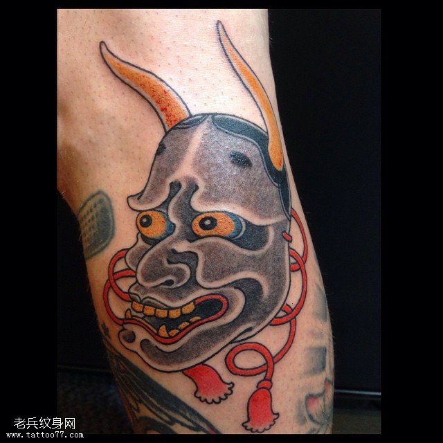 小腿般若纹身图案