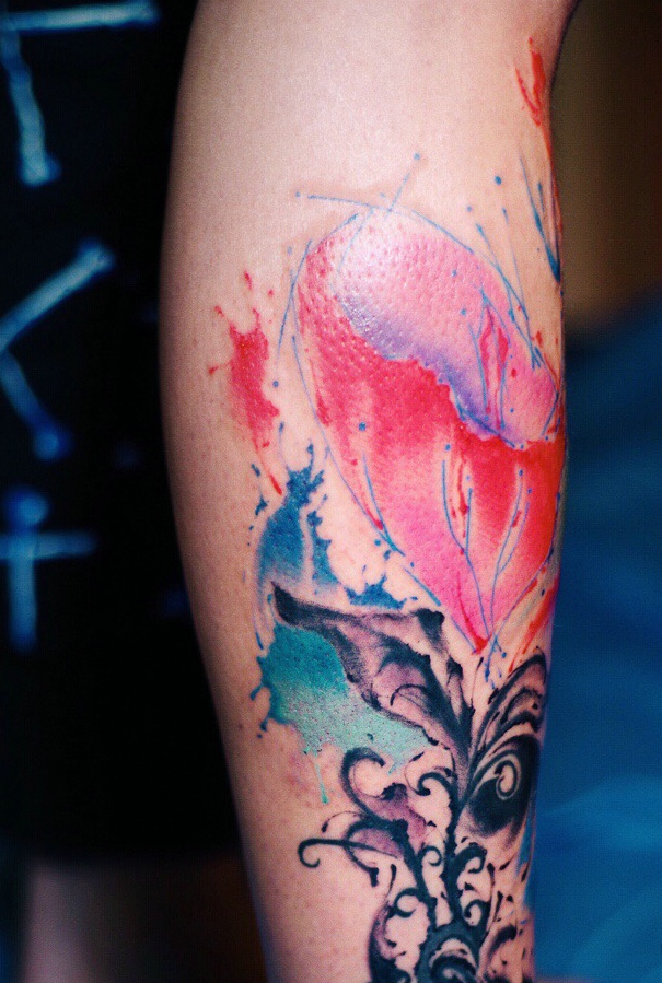 手臂水彩纹身图案惊艳无比