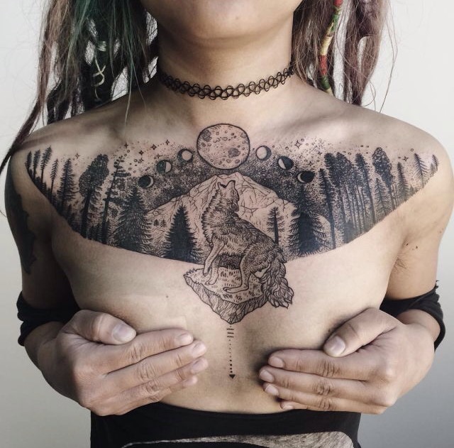 一组超级完美的线条与几何纹身图案