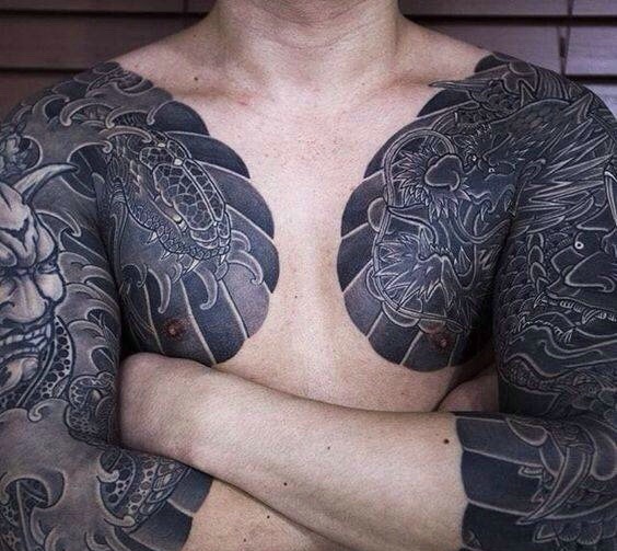 几款具有男人味的双半甲纹身图案