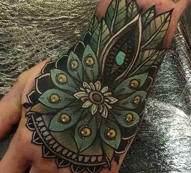 2016最新一组彩色手背纹身图案