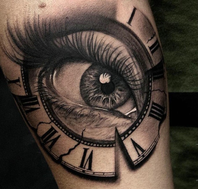 3d眼球手臂纹身图案明亮动人