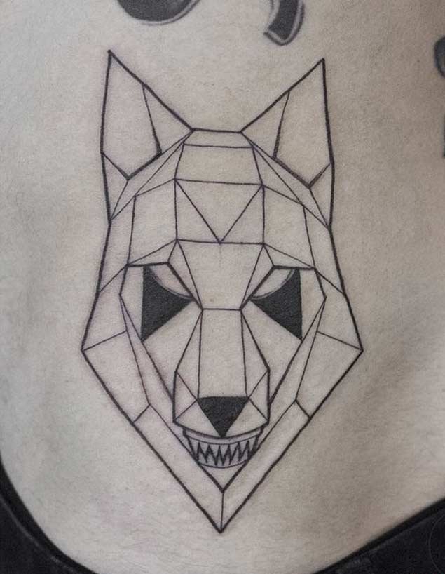 25款帅气的几何图形和狼纹身图案