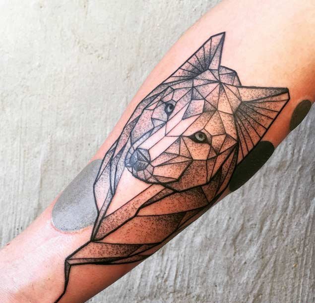 25款帅气的几何图形和狼纹身图案