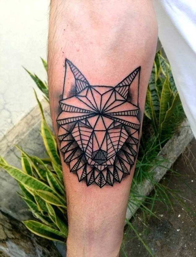 25款帅气的几何图形和狼纹身图案