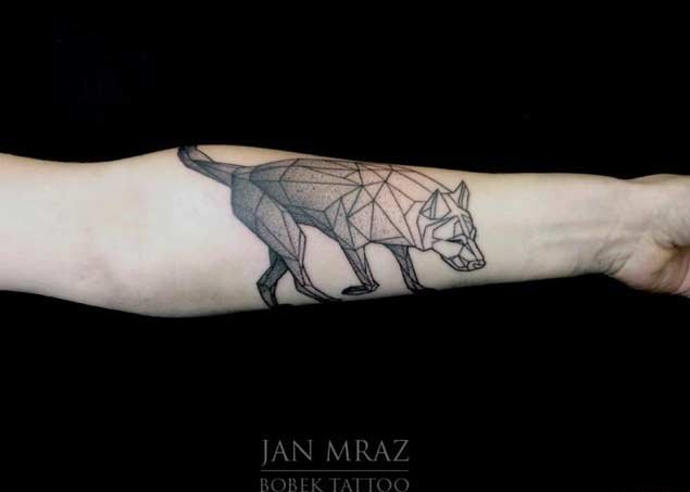 25款帅气的几何图形和狼纹身图案