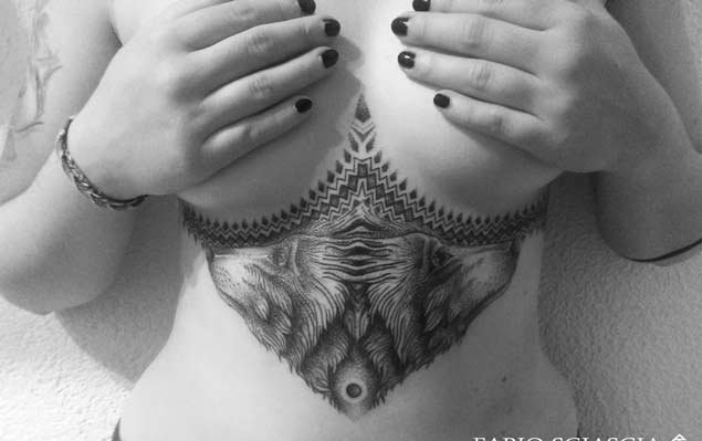 25款帅气的几何图形和狼纹身图案