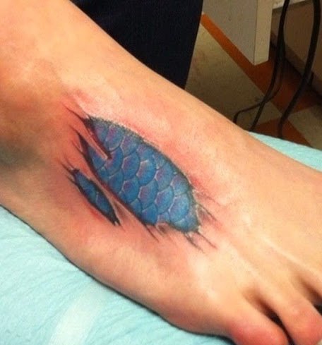 多款纹身女性漂亮的美人鱼纹身图案