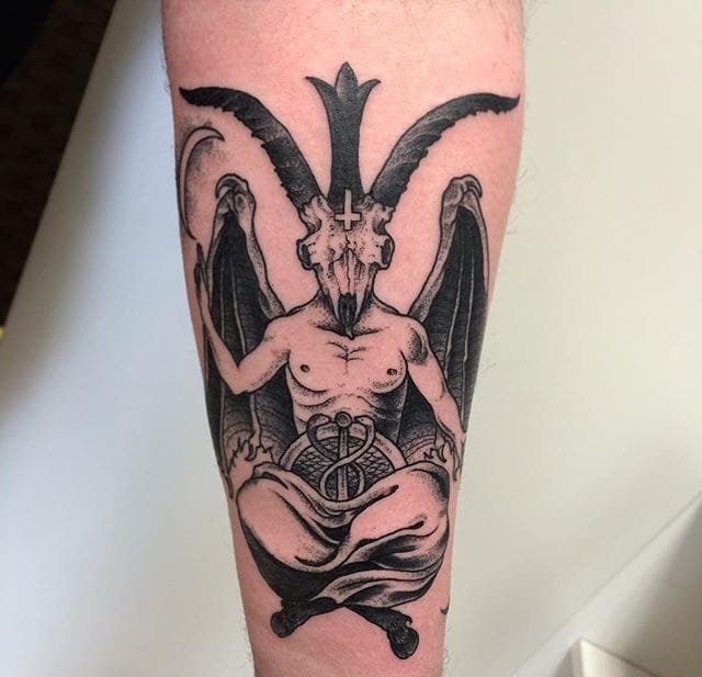 12款黑暗的羊头恶魔（巴弗灭）纹身图片