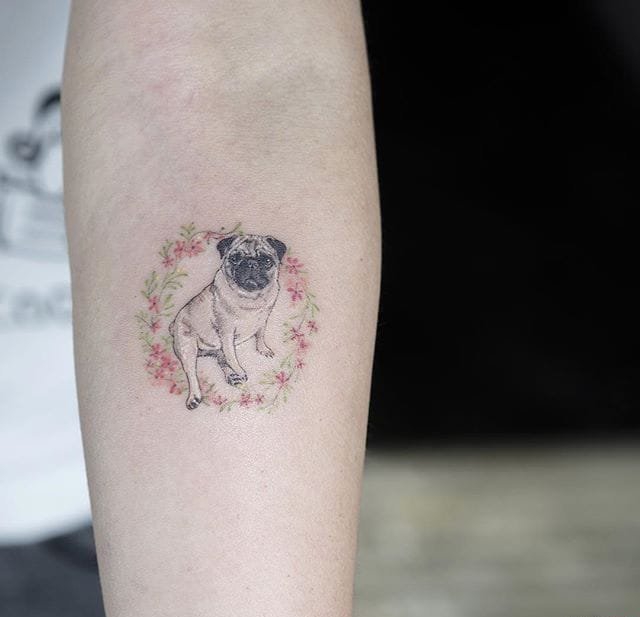 多款微型小清新宠物狗纹身图案来自索尔