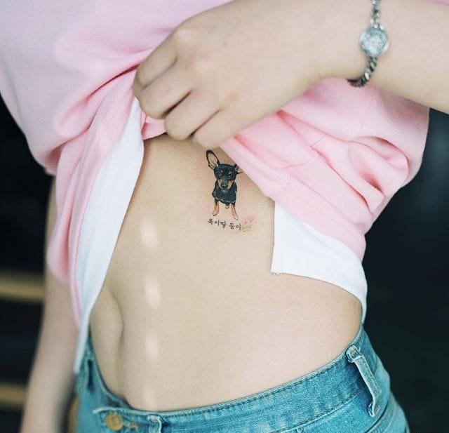 多款微型小清新宠物狗纹身图案来自索尔