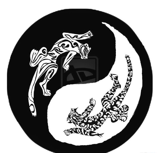 多款阴阳八卦纹身图案手稿素材图片