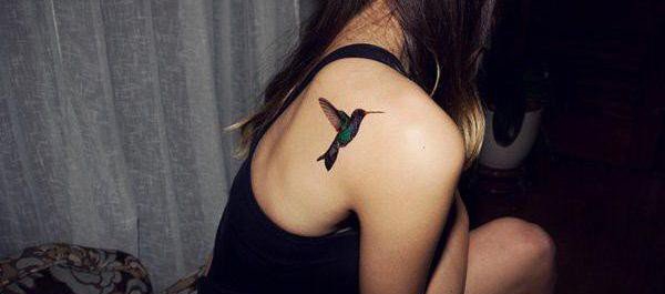 多款女孩喜爱的蜂鸟纹身图案