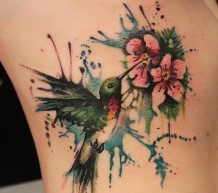 多款女孩喜爱的蜂鸟纹身图案