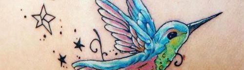 多款女孩喜爱的蜂鸟纹身图案