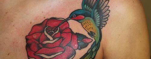 多款女孩喜爱的蜂鸟纹身图案