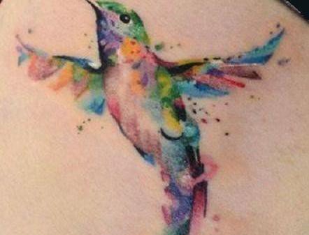 多款女孩喜爱的蜂鸟纹身图案