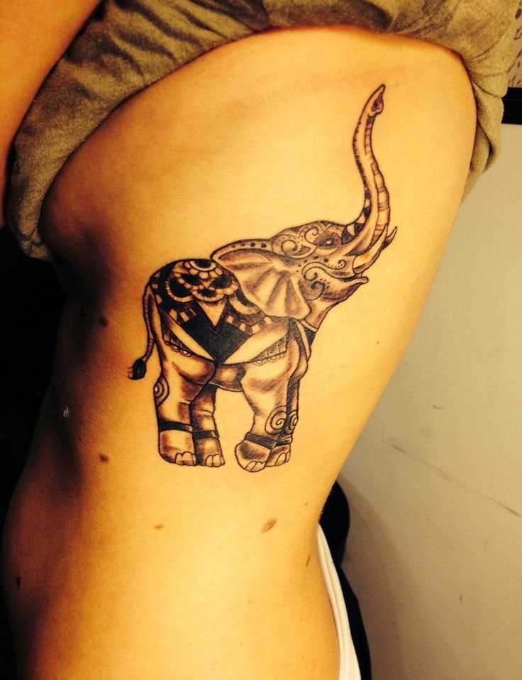 多款女性装饰风格大象纹身图案