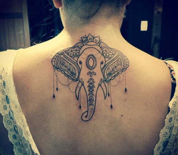 多款女性装饰风格大象纹身图案