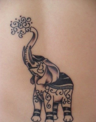 多款女性装饰风格大象纹身图案