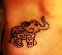 多款女性装饰风格大象纹身图案