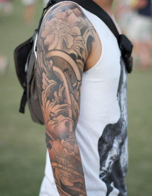 男性帅气的花臂纹身图案