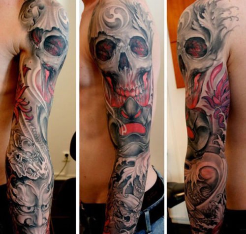 男性帅气的花臂纹身图案